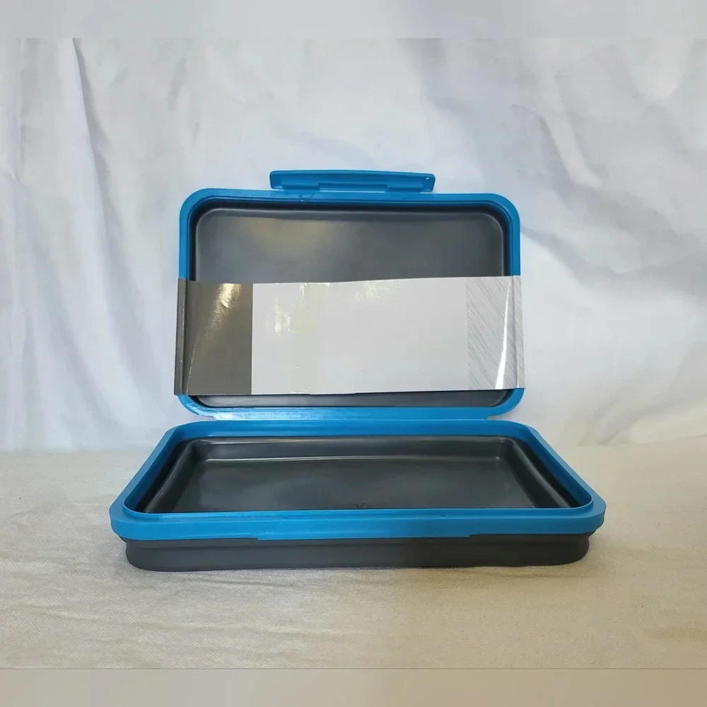 It's Academic Grey Rubber Flexi Storage Box Collapsible Pencil‎ & Supply Case